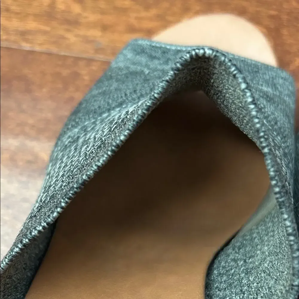 Usaflex Women's Gray Knit Wedge Slide Sandals, Size 8
